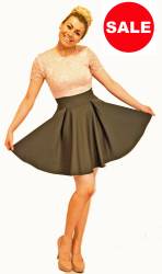 Blush and black skater prom dress SALE